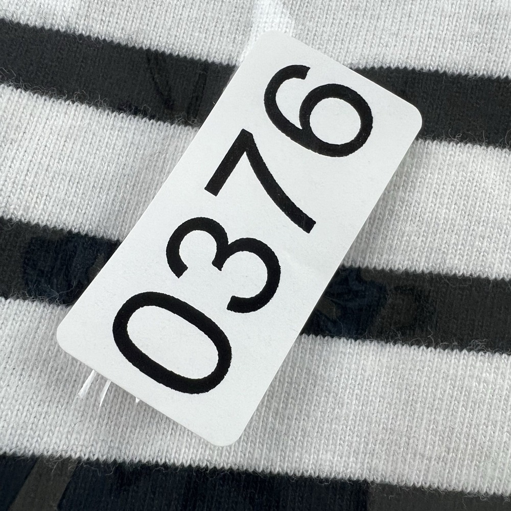Lauren Ralph Lauren Striped Dress Womens XL Blk Wht Cotton Cold Shoulder Ruffle - Picture 11 of 11